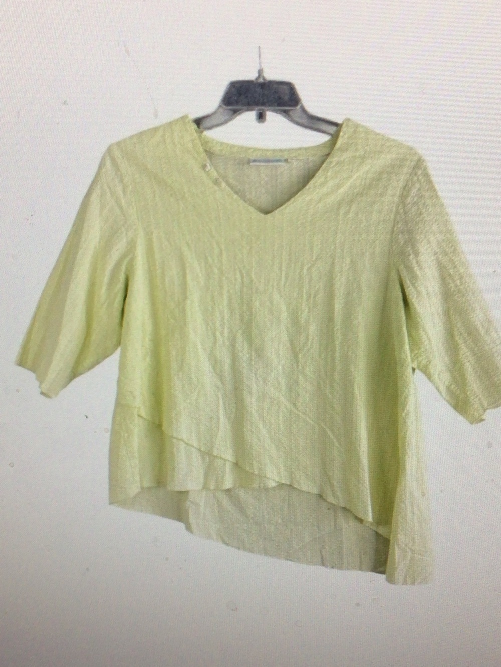 Light Green V-Neck Layered Women’s Top
